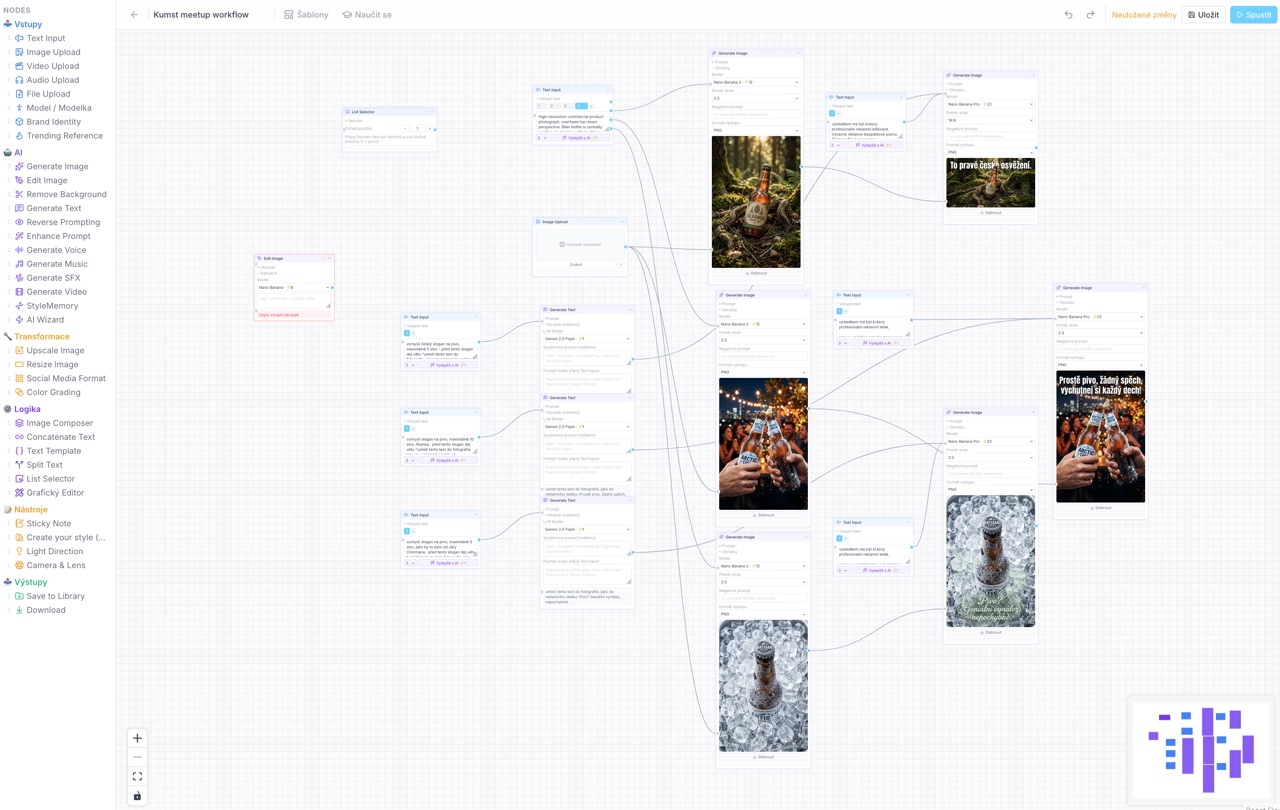 Komplexní workflow s mnoha bloky